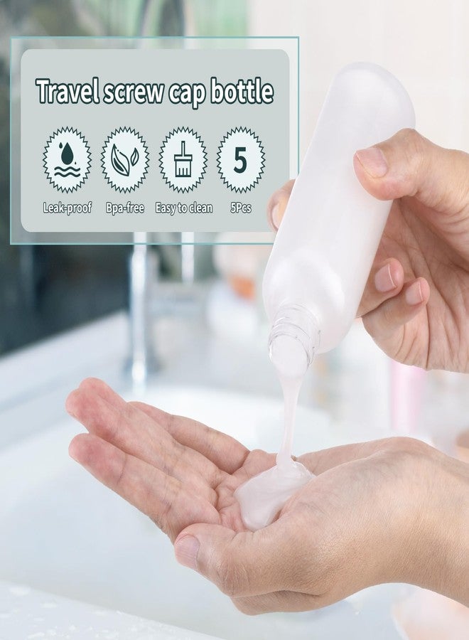 تيكسون زجاجات تيكسون البلاستيكية للسفر سعة 3.4 أونصة، عبوات بحجم السفر للشامبو، زجاجات غسول الفم فارغة بغطاء لولبي أسود (100 مل، شفاف) - Image 3